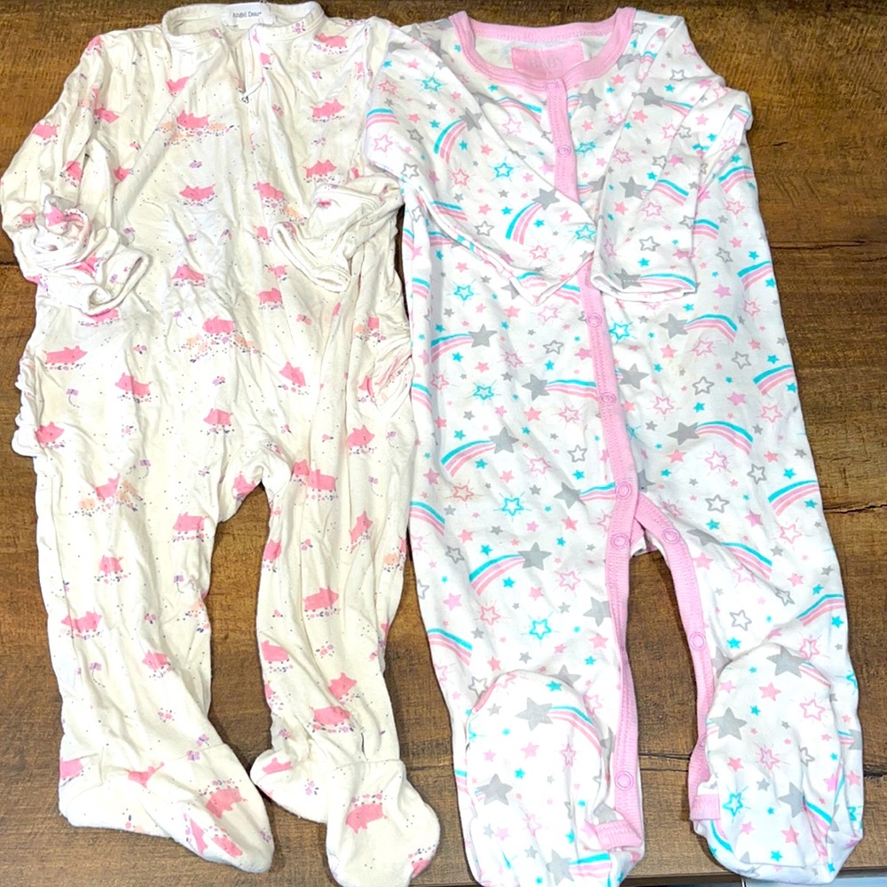 6-9 month baby girl footies